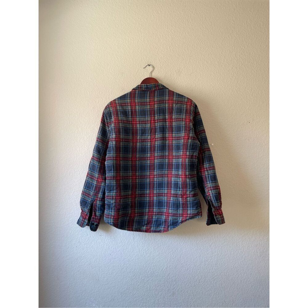 Vintage 80s flannel shirt‎ jacket quilted inside winter weights size large - Picture 2 of 6